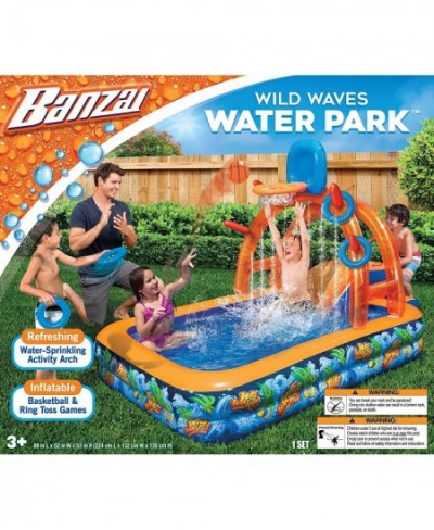 Wild Waves Water Park Length: 88 in Width: 52 in Height: 53 in Inflatable Outdoor Backyard Water Splash Toy $79.17 - Swimming...