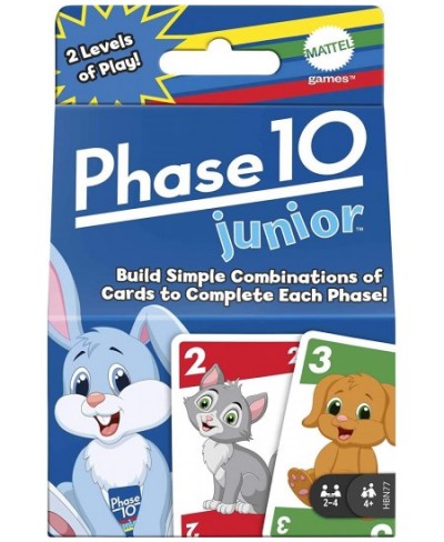 Phase 10 Junior Card Game Multi-Level Rummy-Style Matching Colors Animals & Shapes with 56 Cards for 2 to 4 Players Kids Gift...