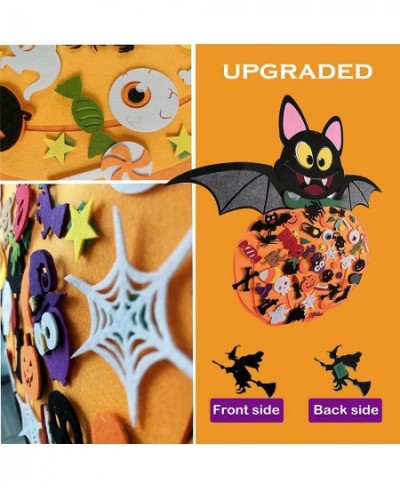 DIY Halloween Felt Pumpkin Bat Hanging Decor with Adhesive Ornaments 58PCS Halloween Felt Crafts Kits for Kids Toddlers Hallo...