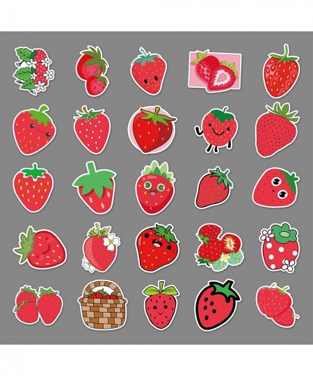 Red Strawberry Stickers for Teens 50 Pcs Strawberries Water Bottles Stickers Laptop Skateboard Cup Bikes Scrapbook Waterproof...