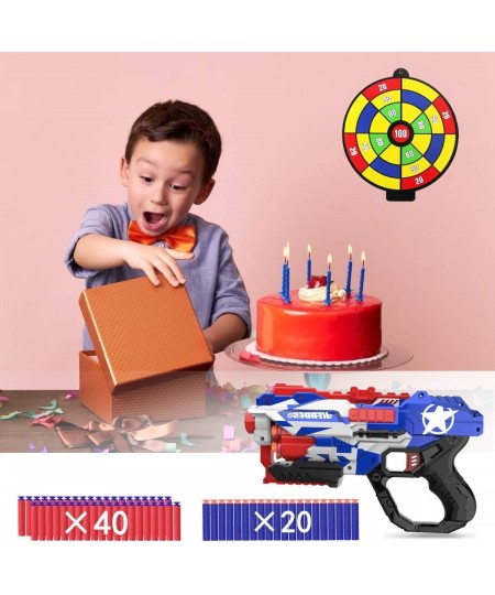 Blaster Gun Toy Guns for Boys Portable Pistol Toy Foam Blaster Guns with 60 PCS Refill Soft Foam Darts and One Competitive Sh...