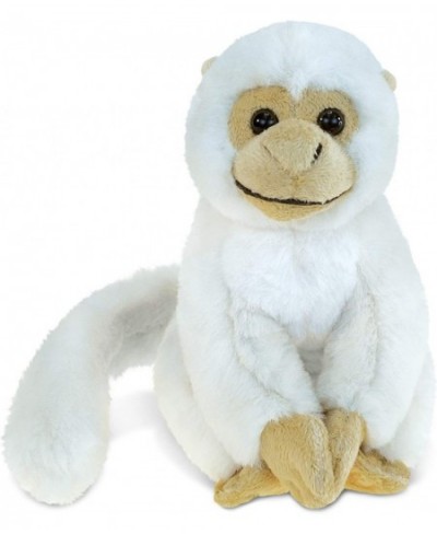 DolliBu Plush Squirrel Monkey Stuffed Animal - Soft Fur Huggable White Monkey Playtime Zoo Plush Toy Cute Jungle Animal Cuddl...