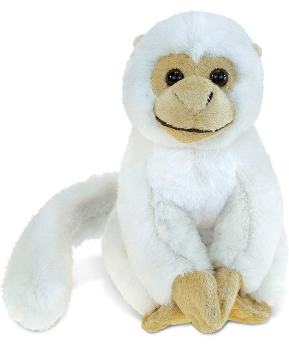 DolliBu Plush Squirrel Monkey Stuffed Animal - Soft Fur Huggable White Monkey Playtime Zoo Plush Toy Cute Jungle Animal Cuddl...