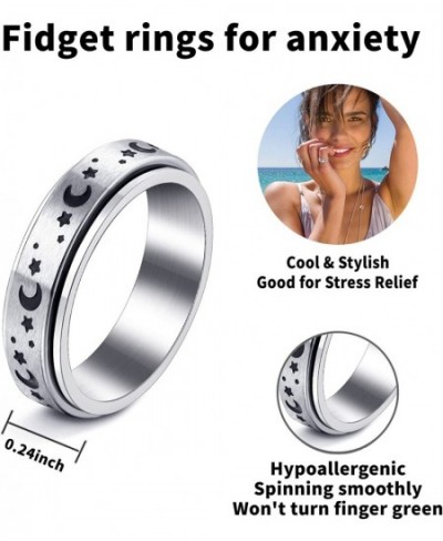 MUCAL Anxiety Ring for Women Men Stainless Steel Fidget Rings for Anxiety Anti Anxiety Ring Stress Relieving Spinner Ring Tee...