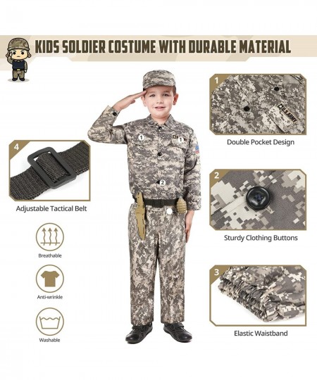 Army Costume for Kids Soldier Dress Up Role Play Set Deluxe Christmas Gift for Kids Boys Aged 3-10 $51.71 - Kids' Costumes