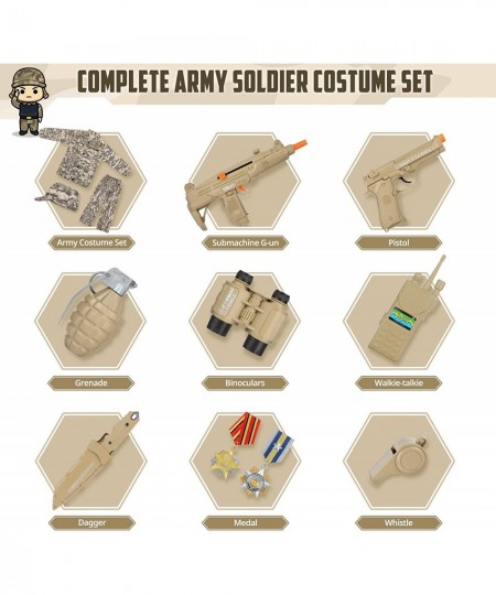 Army Costume for Kids Soldier Dress Up Role Play Set Deluxe Christmas Gift for Kids Boys Aged 3-10 $51.71 - Kids' Costumes