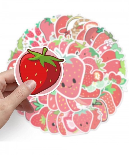 Red Strawberry Stickers for Teens 50 Pcs Strawberries Water Bottles Stickers Laptop Skateboard Cup Bikes Scrapbook Waterproof...