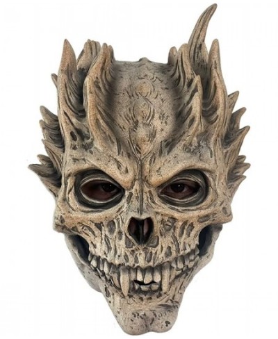 Skull Mask Scary Demon Skeleton Horror Full Head Latex Evil Mask Creepy Halloween Cosplay Party Costume Props $35.53 - Kids' ...