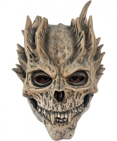 Skull Mask Scary Demon Skeleton Horror Full Head Latex Evil Mask Creepy Halloween Cosplay Party Costume Props $35.53 - Kids' ...