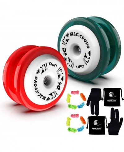 YOYO 2 Pack of D4 Looping Yoyo for Beginner Responsive Yoyo for Kits Plastic 2A Trick Yoyo with 10 Yoyo Strings 2 Yo-Yo Glove...