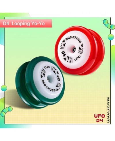 YOYO 2 Pack of D4 Looping Yoyo for Beginner Responsive Yoyo for Kits Plastic 2A Trick Yoyo with 10 Yoyo Strings 2 Yo-Yo Glove...