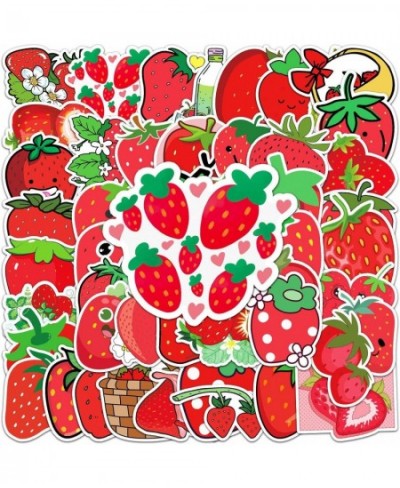 Red Strawberry Stickers for Teens 50 Pcs Strawberries Water Bottles Stickers Laptop Skateboard Cup Bikes Scrapbook Waterproof...