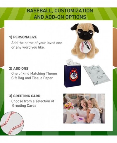 Pug Dog Stuffed Animal with Baseball Plush - Soft Huggable Dog Adorable Playtime Plush Toy Cute Pet Life Gift Baseball Plush ...