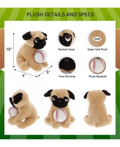 Pug Dog Stuffed Animal with Baseball Plush - Soft Huggable Dog Adorable Playtime Plush Toy Cute Pet Life Gift Baseball Plush ...