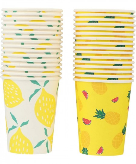 32Pcs Fruits Party Paper Cups Pineapple Lemon Beverages Drinking Cups Dessert Ice Cream Cups Drinkware Tableware for Tropical...