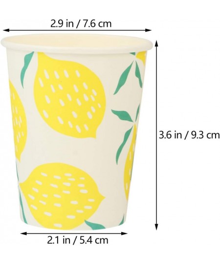 32Pcs Fruits Party Paper Cups Pineapple Lemon Beverages Drinking Cups Dessert Ice Cream Cups Drinkware Tableware for Tropical...