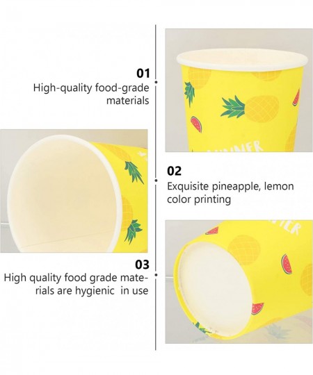 32Pcs Fruits Party Paper Cups Pineapple Lemon Beverages Drinking Cups Dessert Ice Cream Cups Drinkware Tableware for Tropical...