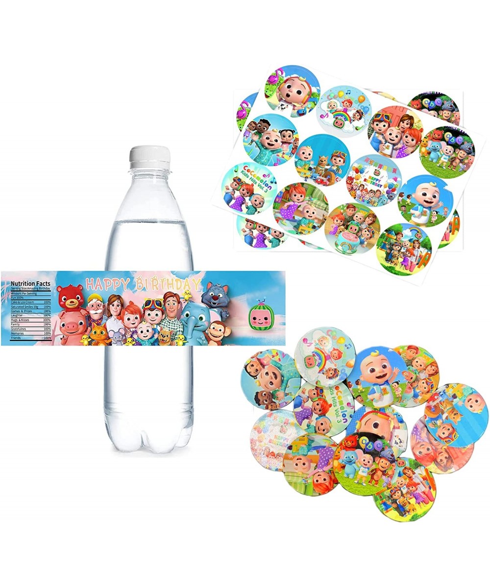 Cartoon Birthday Party Supplies 168pcs Party Decorations Set Water Bottle Labels Coco Super Baby JJ Characters Stickers for K...