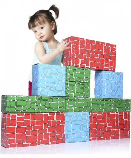 Cardboard Blocks 40pcs Building Blocks Extra-Thick Jumbo Stackable Bricks in 3 Size for Toddlers Kids $78.75 - Early Developm...