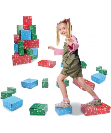 Cardboard Blocks 40pcs Building Blocks Extra-Thick Jumbo Stackable Bricks in 3 Size for Toddlers Kids $78.75 - Early Developm...