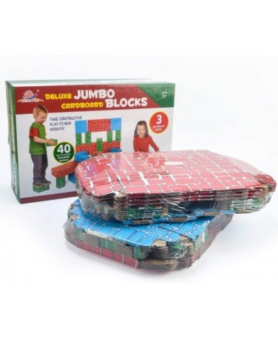 Cardboard Blocks 40pcs Building Blocks Extra-Thick Jumbo Stackable Bricks in 3 Size for Toddlers Kids $78.75 - Early Developm...