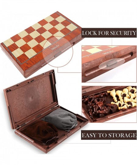 Magnetic Travel Chess Set 12 Inches Folding Chess Board with 2 Portable Bags for Pieces Storage Gift for Kids Adults Chess Lo...