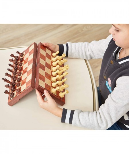 Magnetic Travel Chess Set 12 Inches Folding Chess Board with 2 Portable Bags for Pieces Storage Gift for Kids Adults Chess Lo...