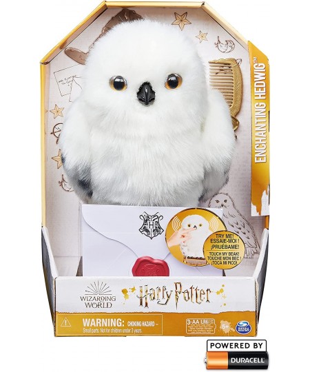 Harry Potter Enchanting Hedwig Interactive Owl with Over 15 Sounds and Movements and Hogwarts Envelope Kids Toys for Ages 5 a...