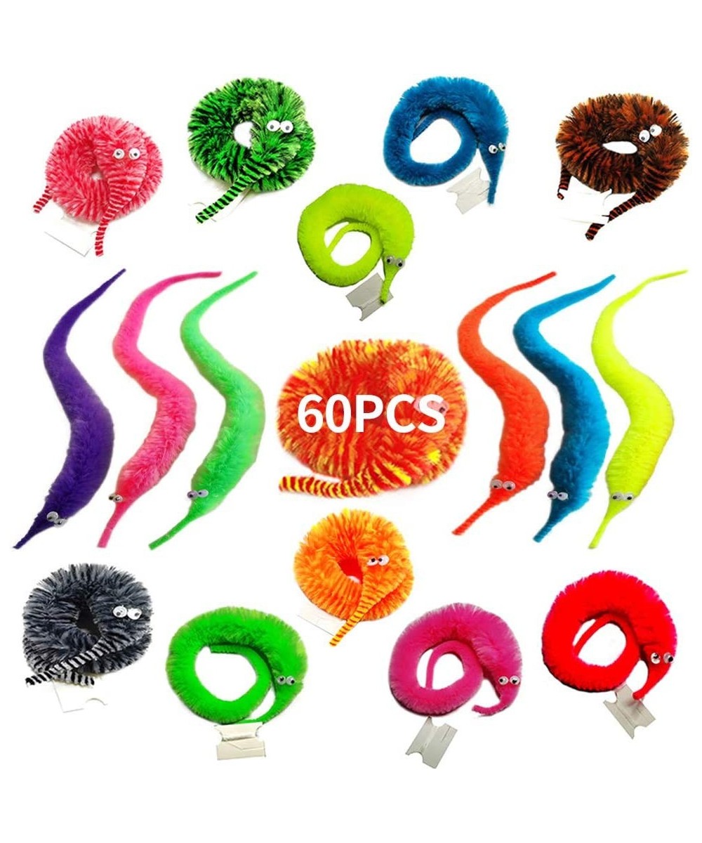 60 Pack Fuzzy Worm Toys String Pets Fuzzy Worms On String Bulk Trick Toy Party Favors for Kid Cat (12 Colors) $30.47 - Magic ...