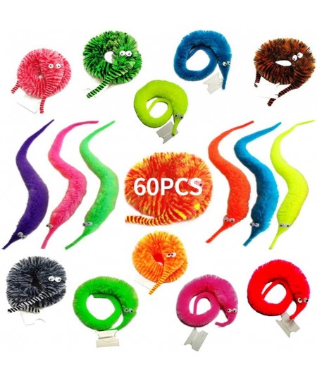 60 Pack Fuzzy Worm Toys String Pets Fuzzy Worms On String Bulk Trick Toy Party Favors for Kid Cat (12 Colors) $30.47 - Magic ...