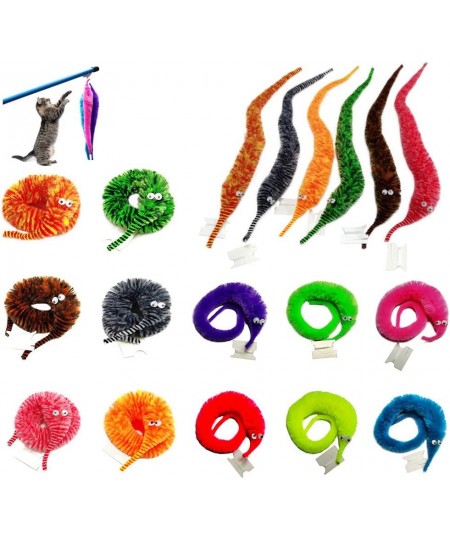 60 Pack Fuzzy Worm Toys String Pets Fuzzy Worms On String Bulk Trick Toy Party Favors for Kid Cat (12 Colors) $30.47 - Magic ...