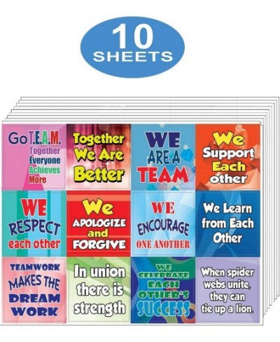 Team Building Stickers for Kids (10-Sheet)- Individual Small Size 2.1 x 2. Inches Waterproof Unique Personalized Themes Desig...