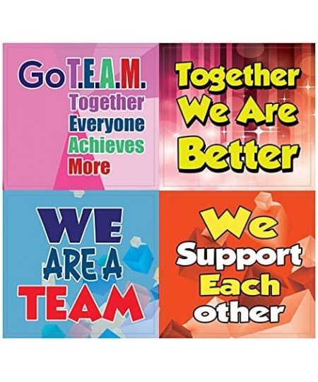 Team Building Stickers for Kids (10-Sheet)- Individual Small Size 2.1 x 2. Inches Waterproof Unique Personalized Themes Desig...