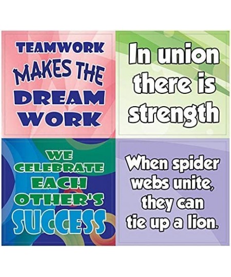 Team Building Stickers for Kids (10-Sheet)- Individual Small Size 2.1 x 2. Inches Waterproof Unique Personalized Themes Desig...