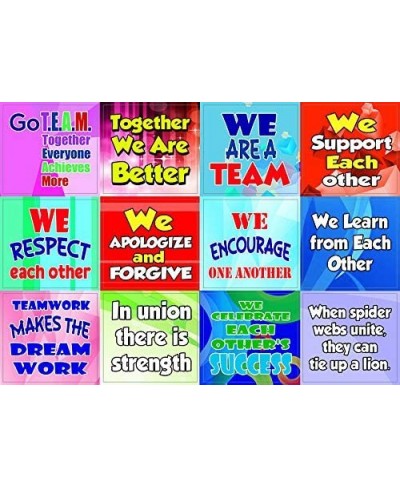 Team Building Stickers for Kids (10-Sheet)- Individual Small Size 2.1 x 2. Inches Waterproof Unique Personalized Themes Desig...