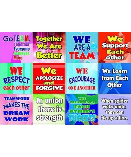 Team Building Stickers for Kids (10-Sheet)- Individual Small Size 2.1 x 2. Inches Waterproof Unique Personalized Themes Desig...