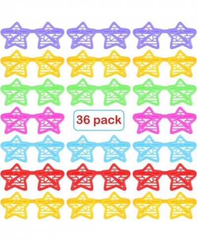 36 Pcs Kids Plastic Shutter Shades Star Glasses Assorted Colors Star Sunglasses Fun Slotted Star Shaped Glasses for Kindergar...