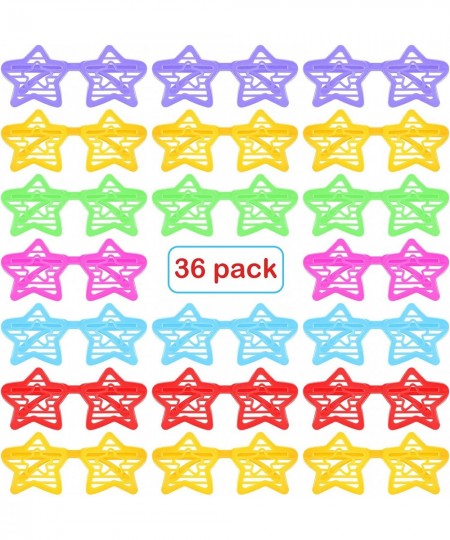 36 Pcs Kids Plastic Shutter Shades Star Glasses Assorted Colors Star Sunglasses Fun Slotted Star Shaped Glasses for Kindergar...