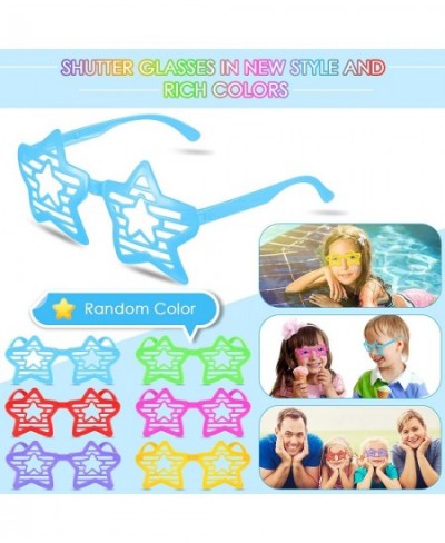 36 Pcs Kids Plastic Shutter Shades Star Glasses Assorted Colors Star Sunglasses Fun Slotted Star Shaped Glasses for Kindergar...