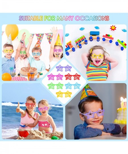 36 Pcs Kids Plastic Shutter Shades Star Glasses Assorted Colors Star Sunglasses Fun Slotted Star Shaped Glasses for Kindergar...