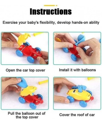 Balloon Powered Launch Car Balloon Air Inflator Hand Push Mini Plastic Air Power Balloon Racer Vehicle Car Toy for Kids Gift ...