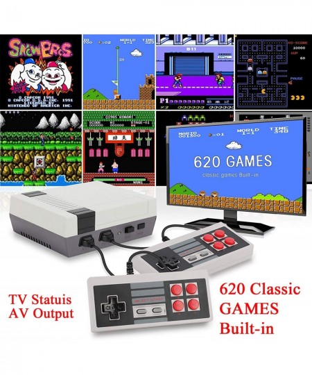 Retro Game Console Classic Handheld Video Game Console Built-in 620 in 1 FC Classic Video Games- AV Output Mini NES Console P...