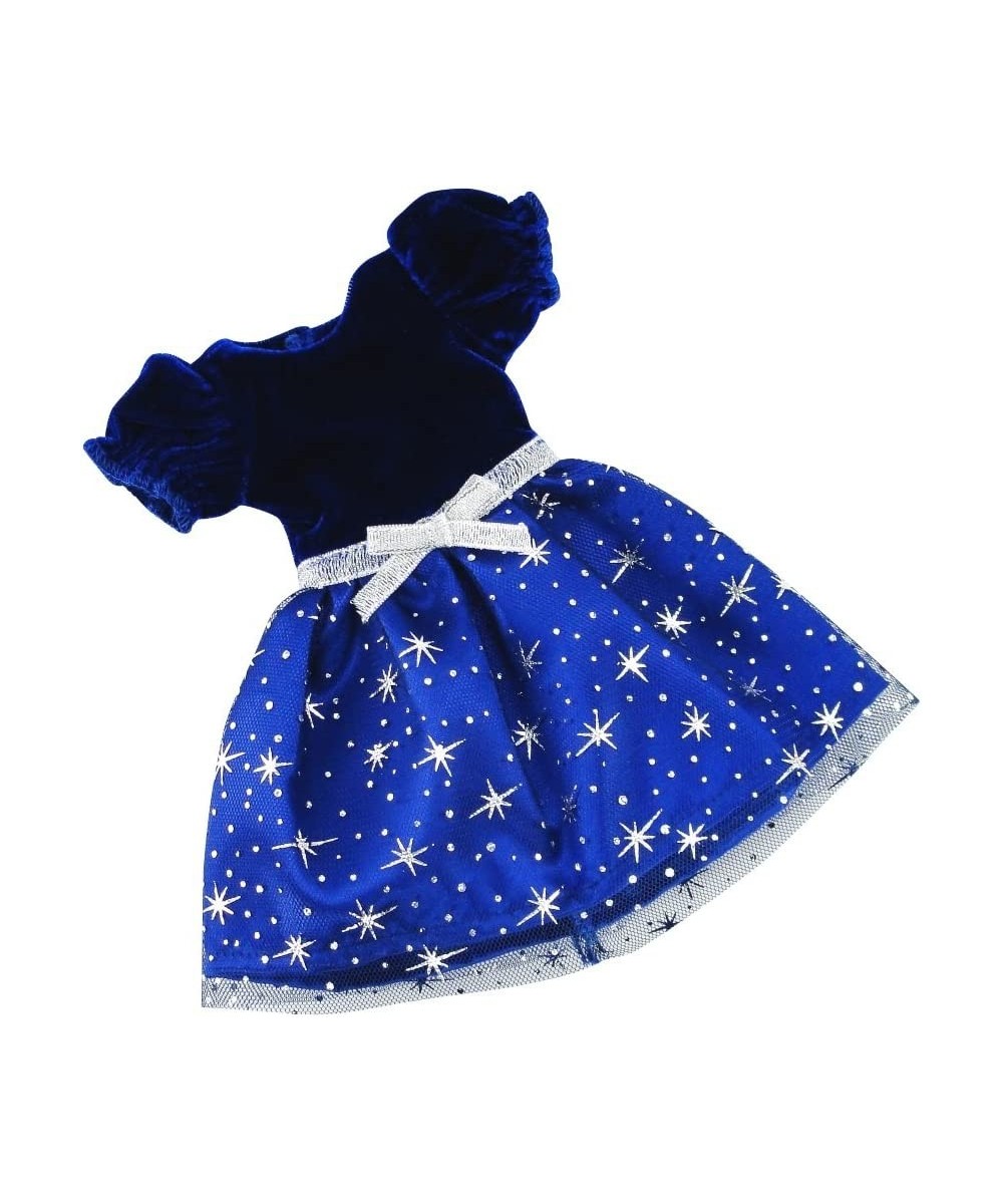 14 Inch Doll Clothes Clothing Accessory | Blue Velvet 14" Doll Party Dress Outfit Set for Kids Girls Play Accessories | Fits ...