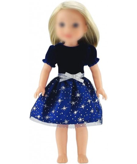 14 Inch Doll Clothes Clothing Accessory | Blue Velvet 14" Doll Party Dress Outfit Set for Kids Girls Play Accessories | Fits ...