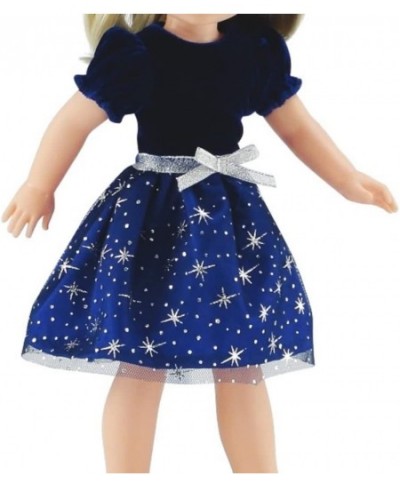 14 Inch Doll Clothes Clothing Accessory | Blue Velvet 14" Doll Party Dress Outfit Set for Kids Girls Play Accessories | Fits ...