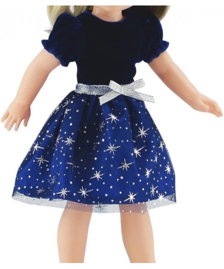 14 Inch Doll Clothes Clothing Accessory | Blue Velvet 14" Doll Party Dress Outfit Set for Kids Girls Play Accessories | Fits ...