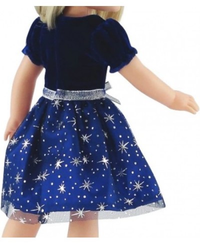 14 Inch Doll Clothes Clothing Accessory | Blue Velvet 14" Doll Party Dress Outfit Set for Kids Girls Play Accessories | Fits ...