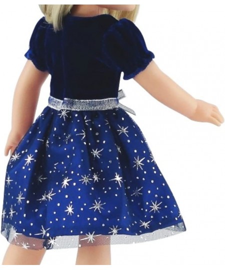 14 Inch Doll Clothes Clothing Accessory | Blue Velvet 14" Doll Party Dress Outfit Set for Kids Girls Play Accessories | Fits ...