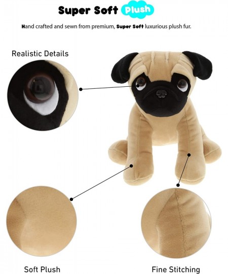 Sitting Pug Stuffed Animal Dog Plush Toy Kids & Adults Huggable Puppy Cuddle Gifts Cute Stuffed Animals for Toddler & Baby Fi...