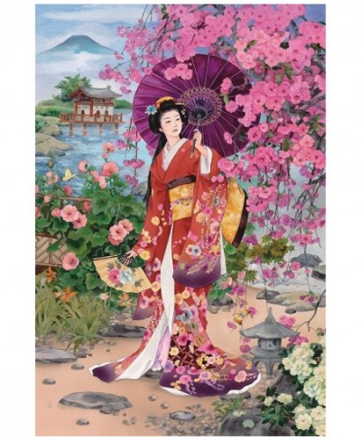 Red Kimono Beauty Paintings by Haruyo Morita- Wooden Jigsaw Puzzles 1000 Piece for Teens and Family $40.83 - Jigsaw Puzzles